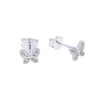 Boucles d'oreilles papillon en argent sterling incrustées de zircones cubiques