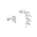 Boucles d'oreilles à tige en argent sterling avec branche d'olivier