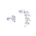 Boucles d'oreilles à tige en argent sterling avec branche d'olivier