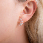Boucles d'oreilles à tige en argent sterling avec branche d'olivier