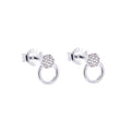 Boucles d'oreilles à tige ouvertes en argent sterling et cristal CZ
