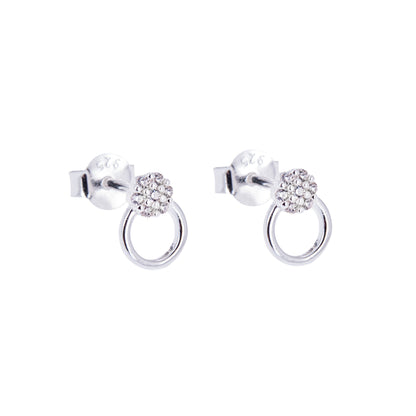 Boucles d'oreilles à tige ouvertes en argent sterling et cristal CZ
