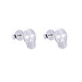 Boucles d'oreilles à tige en argent sterling avec tête de mort et cœur