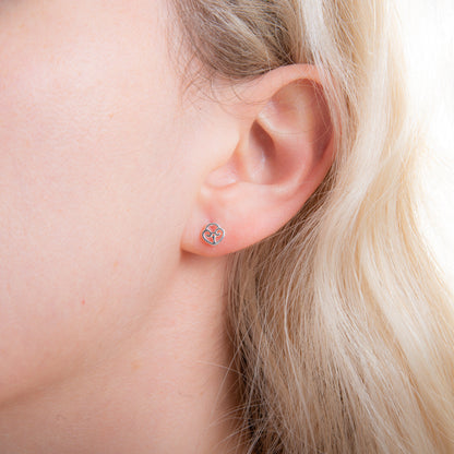 Boucles d'oreilles à tige en argent sterling avec cadenas en forme de cœur celtique