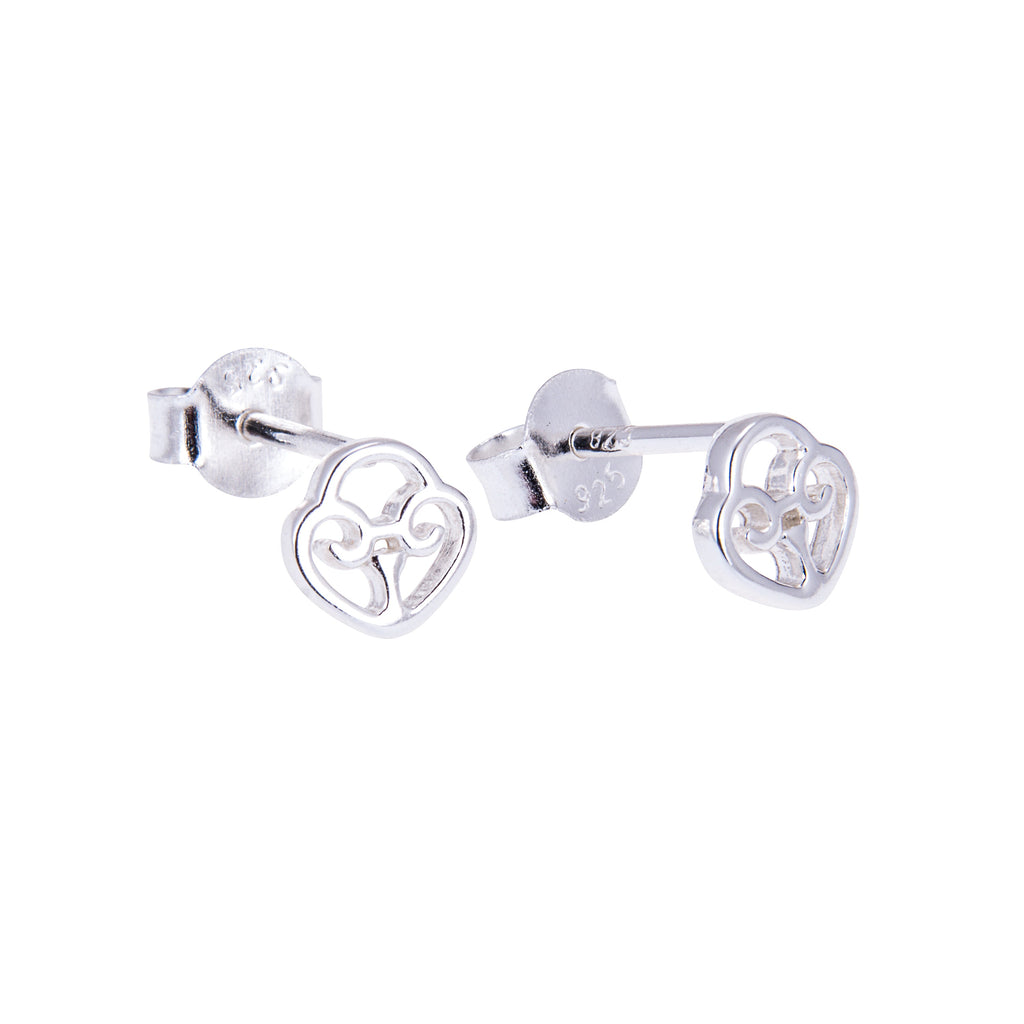 Boucles d'oreilles à tige en argent sterling avec cadenas en forme de cœur celtique