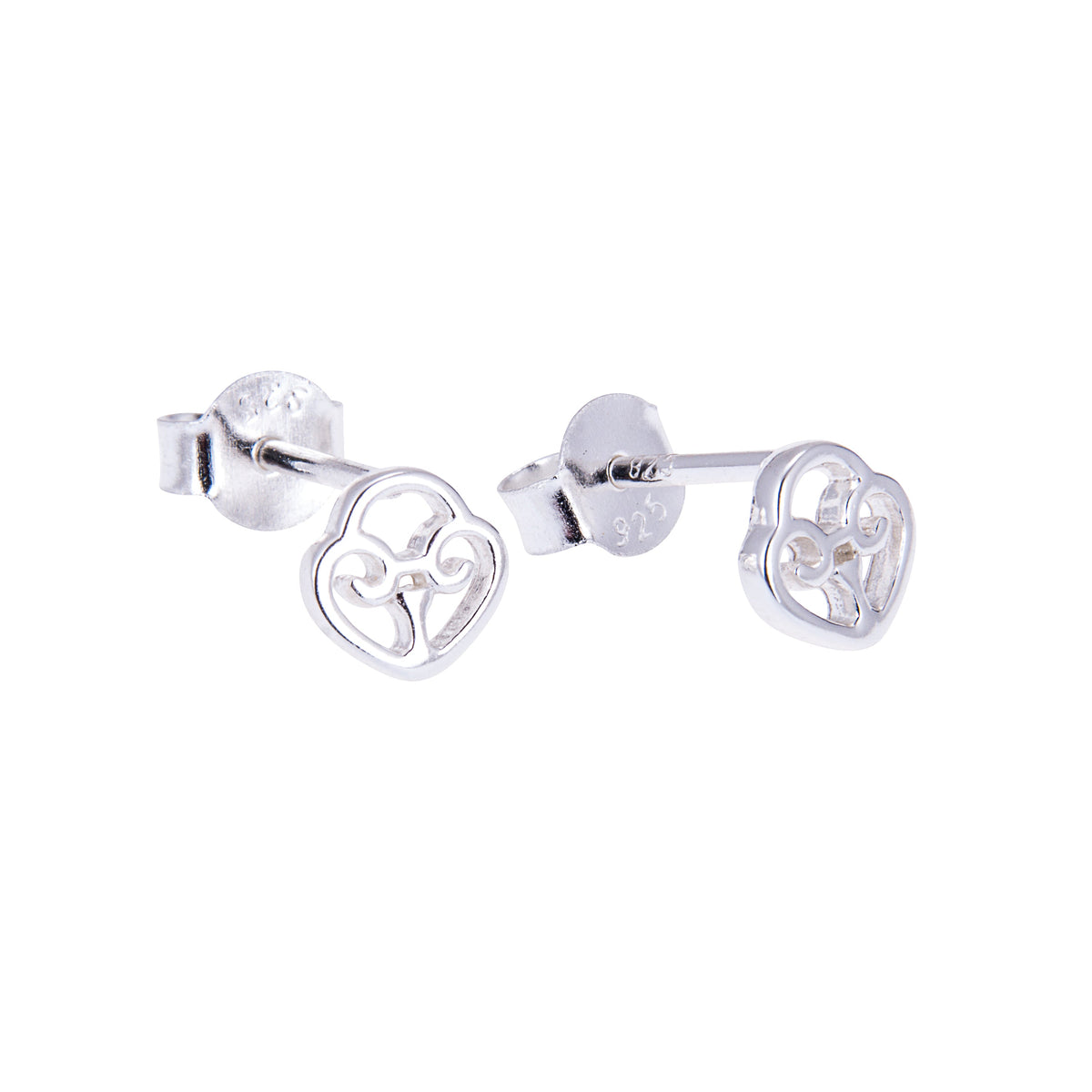 Boucles d'oreilles à tige en argent sterling avec cadenas en forme de cœur celtique