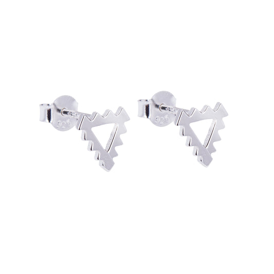 Boucles d'oreilles à tige triangulaires en argent sterling à pointes dentelée