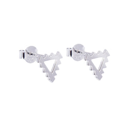 Boucles d'oreilles à tige triangulaires en argent sterling à pointes dentelée