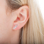Boucles d'oreilles à tige en argent sterling avec feuilles