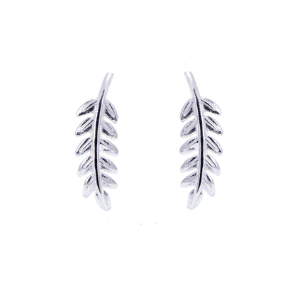 Boucles d'oreilles à tige en argent sterling avec feuilles