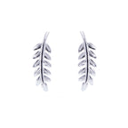 Boucles d'oreilles à tige en argent sterling avec feuilles
