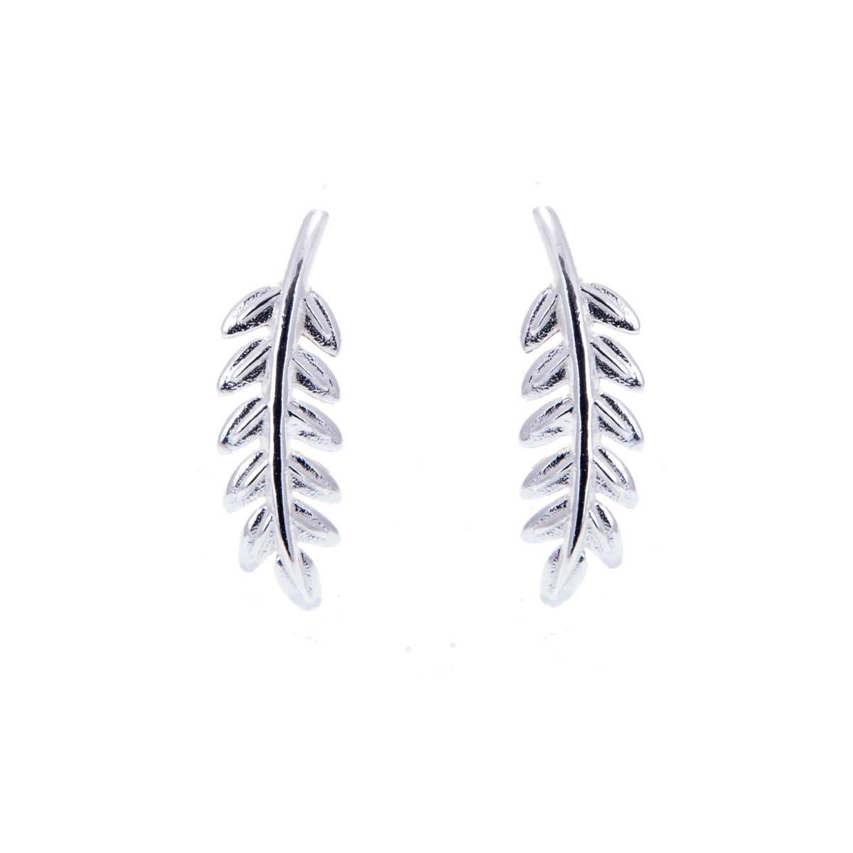 Boucles d'oreilles à tige en argent sterling avec feuilles