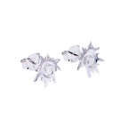 Boucles d'oreilles à tige en argent sterling avec motif soleil flamboyant en spirale