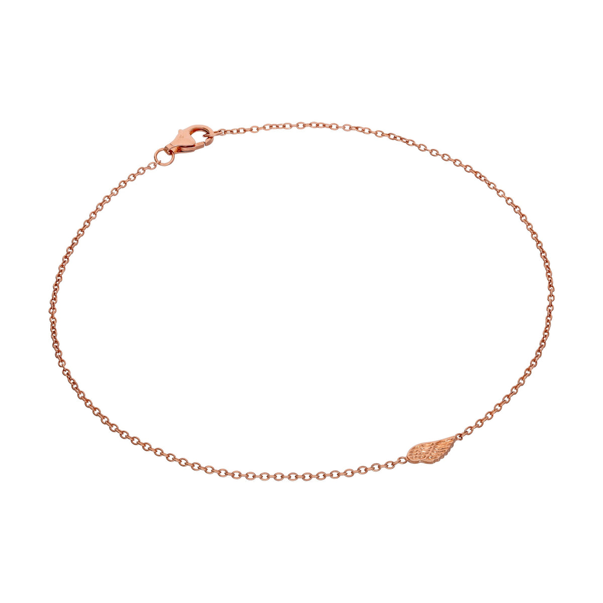 Bracelet de cheville Belcher en argent sterling plaqué or rose fin