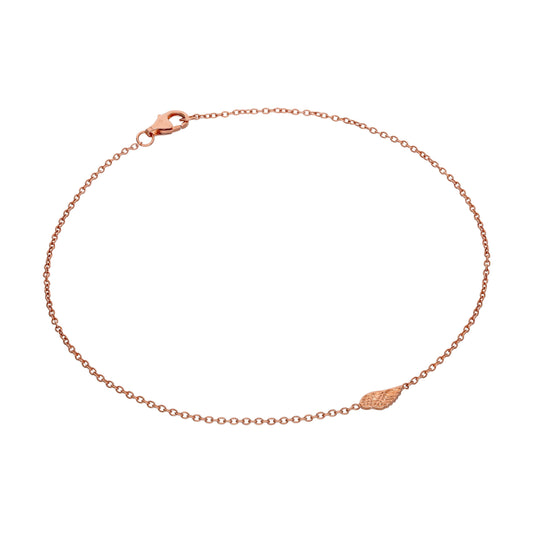 Bracelet de cheville Belcher en argent sterling plaqué or rose fin