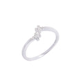 Bague ajustable en argent sterling avec croix en cristal CZ
