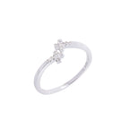Bague ajustable en argent sterling avec croix en cristal CZ