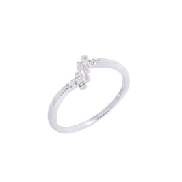 Bague ajustable en argent sterling avec croix en cristal CZ