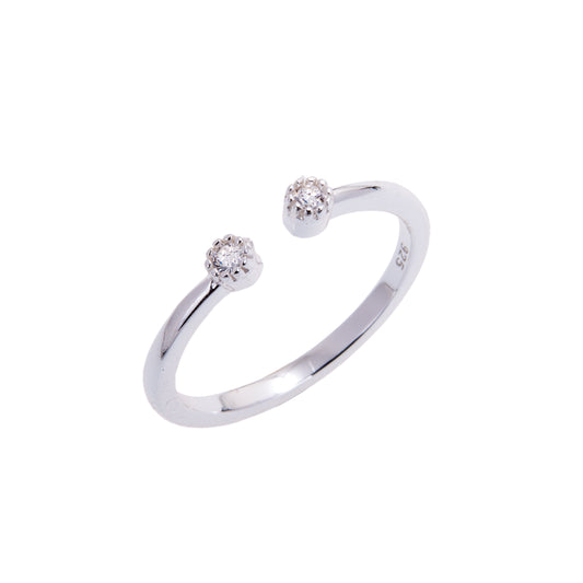 Bague réglable en argent sterling et cristal CZ