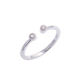 Bague réglable en argent sterling et cristal CZ
