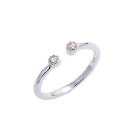 Bague réglable en argent sterling et cristal CZ