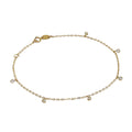 Bracelet extensible de 18 cm en or 9 carats et cristal CZ transparent