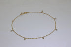Bracelet extensible de 18 cm en or 9 carats et cristal CZ transparent