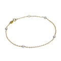 Bracelet extensible de 19 cm en or 9 carats et perles de 3 mm