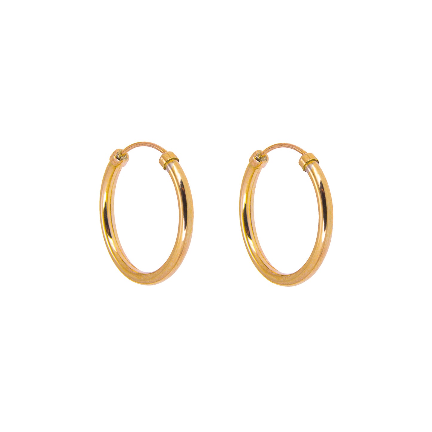 Boucles d'oreilles créoles en or jaune 9 carats de 14 mm