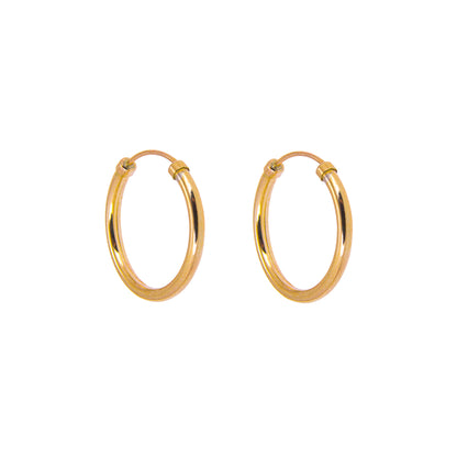 Boucles d'oreilles créoles en or jaune 9 carats de 14 mm