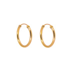 Boucles d'oreilles créoles en or jaune 9 carats de 14 mm