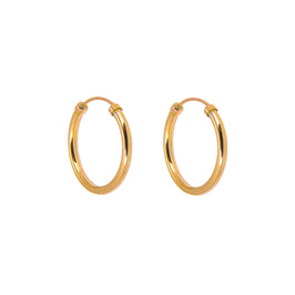 Boucles d'oreilles créoles en or jaune 9 carats de 14 mm