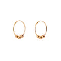 Boucles d'oreilles créoles en or jaune 9 carats de 14 mm avec perles coulissantes
