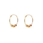 Boucles d'oreilles créoles en or jaune 9 carats de 14 mm avec perles coulissantes