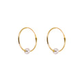 Boucles d'oreilles créoles en or jaune 9 carats avec perle