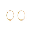 Boucles d'oreilles créoles en or jaune 9 carats avec perle de 3 mm