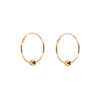 Boucles d'oreilles créoles en or jaune 9 carats avec perle de 3 mm