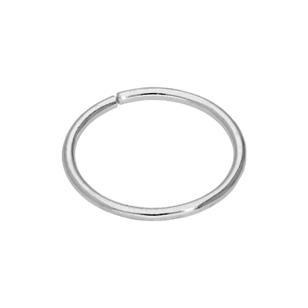 Anneau de nez uni en or blanc 9 carats 24Ga de 7 mm
