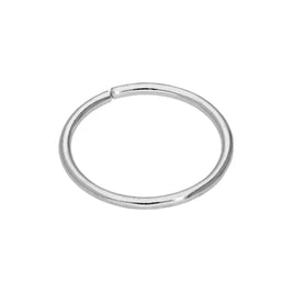 Anneau de nez uni en or blanc 9 carats 24Ga de 7 mm