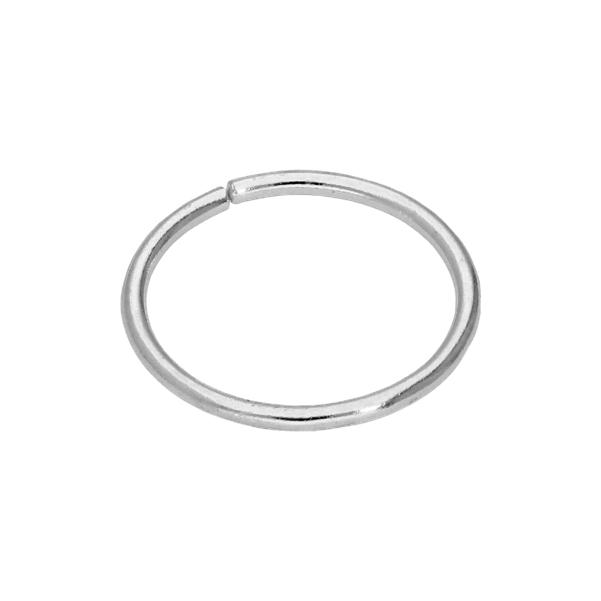 Anneau de nez uni en or blanc 9 carats 24Ga de 7 mm