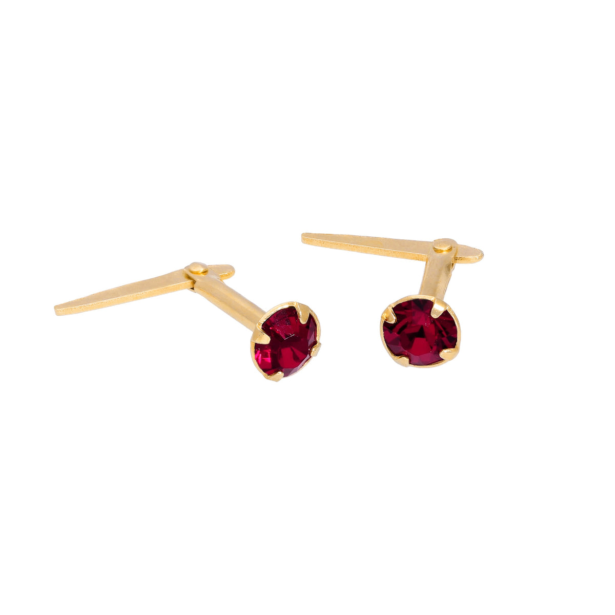 Boucles d'oreilles à tige Andralok en argent sterling plaqué or et cristal de 3 mm
