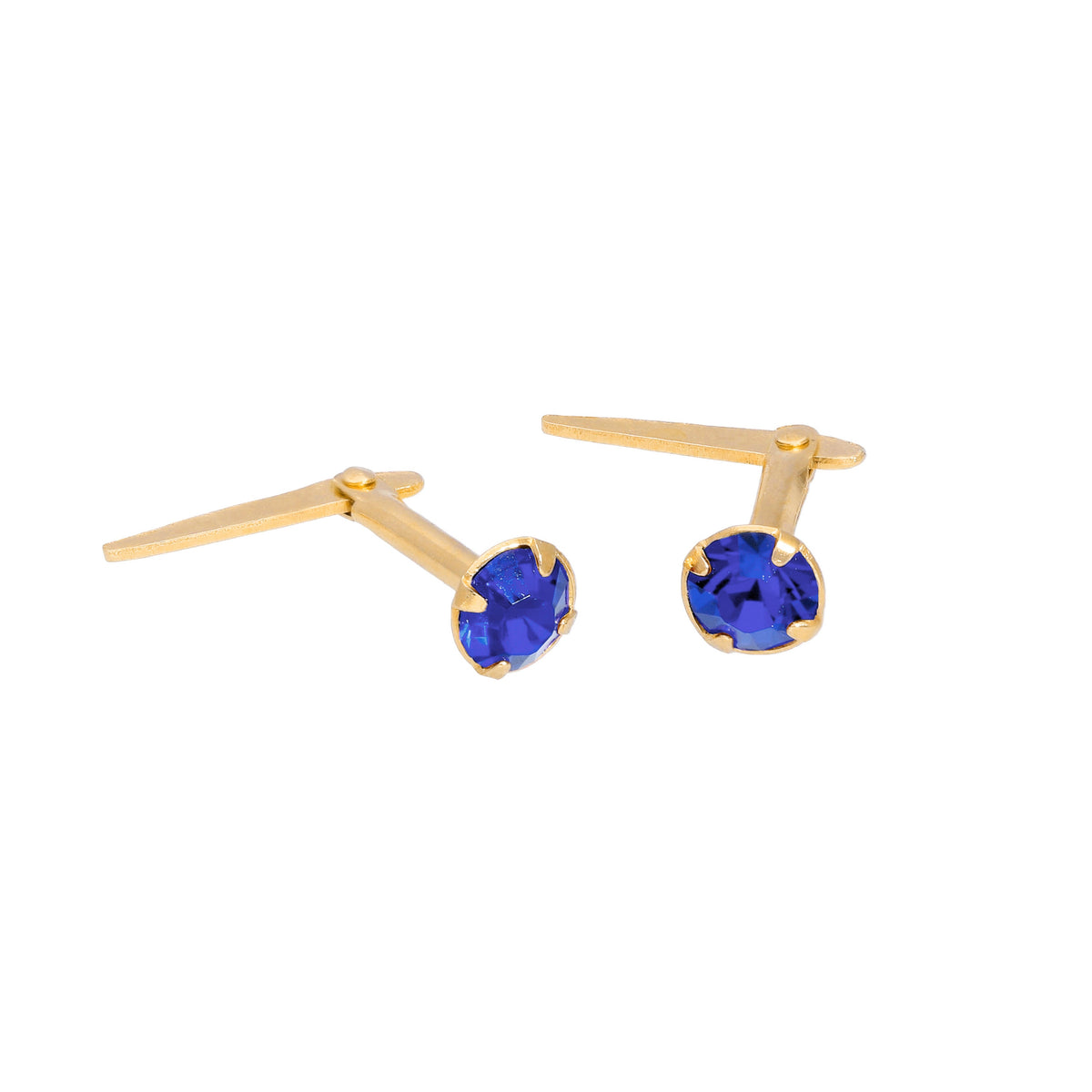 Boucles d'oreilles à tige Andralok en argent sterling plaqué or et cristal de 3 mm