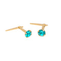 Boucles d'oreilles à tige Andralok en argent sterling plaqué or et cristal de 3 mm