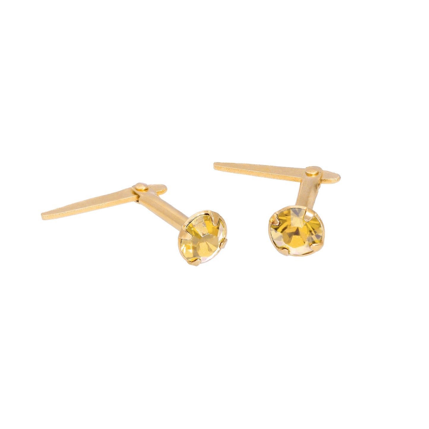 Boucles d'oreilles à tige Andralok en argent sterling plaqué or et cristal de 3 mm