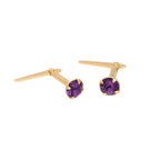 Boucles d'oreilles à tige Andralok en argent sterling plaqué or et cristal de 3 mm