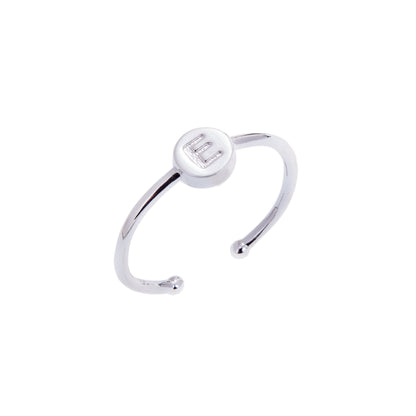 Bagues coulissantes en argent sterling avec lettres de l'alphabet