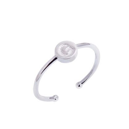Bagues coulissantes en argent sterling avec lettres de l'alphabet