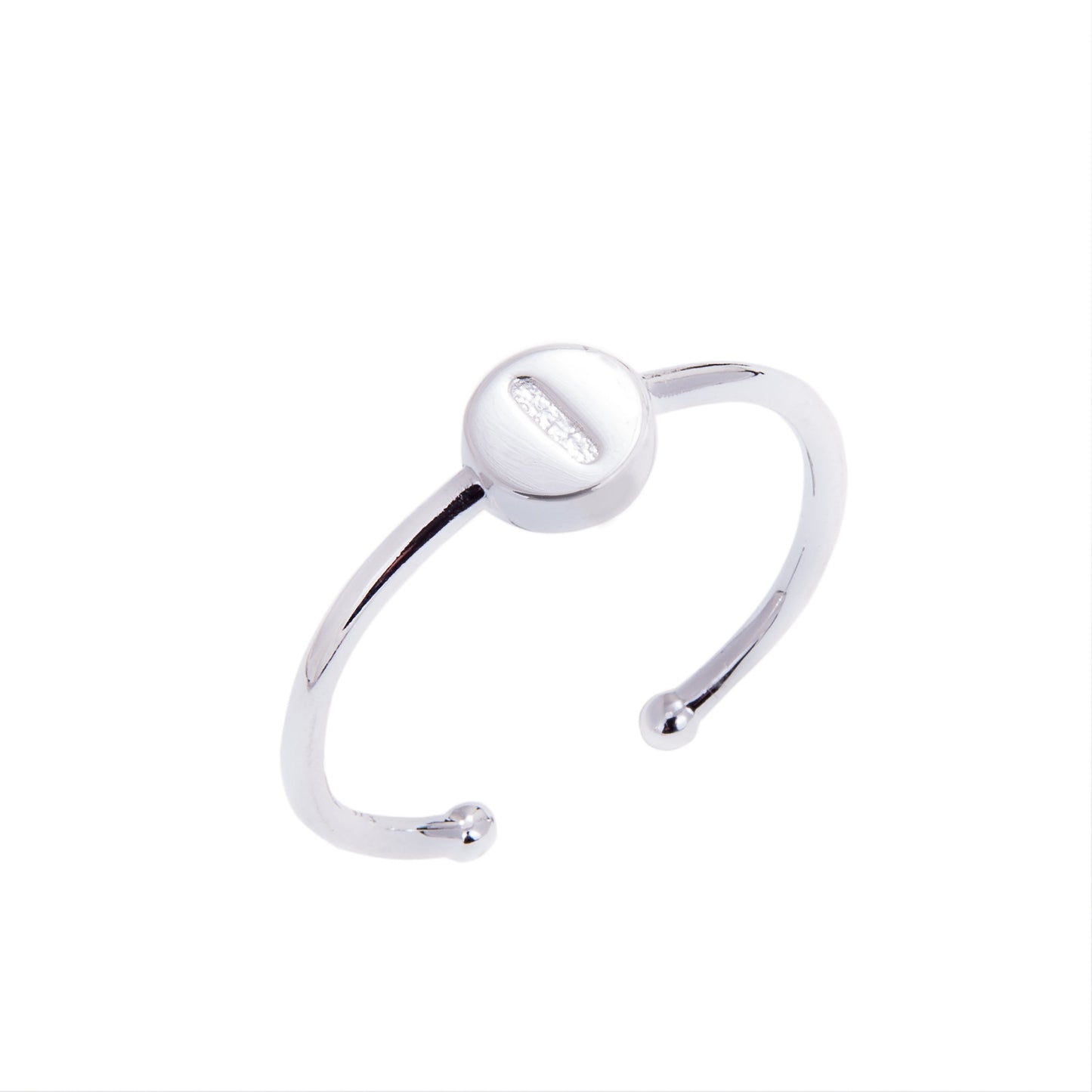 Bagues coulissantes en argent sterling avec lettres de l'alphabet