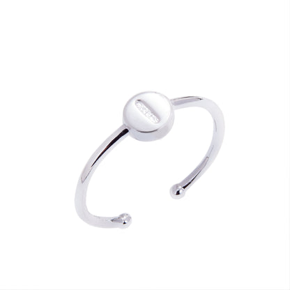 Bagues coulissantes en argent sterling avec lettres de l'alphabet