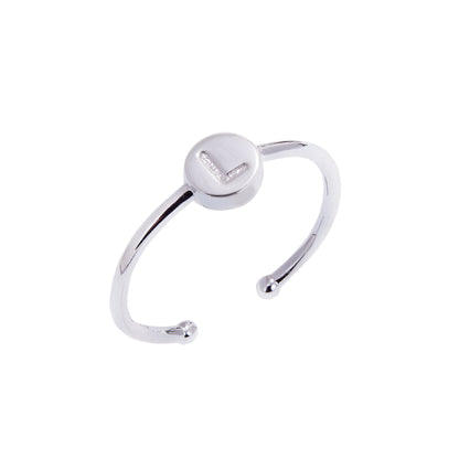 Bagues coulissantes en argent sterling avec lettres de l'alphabet